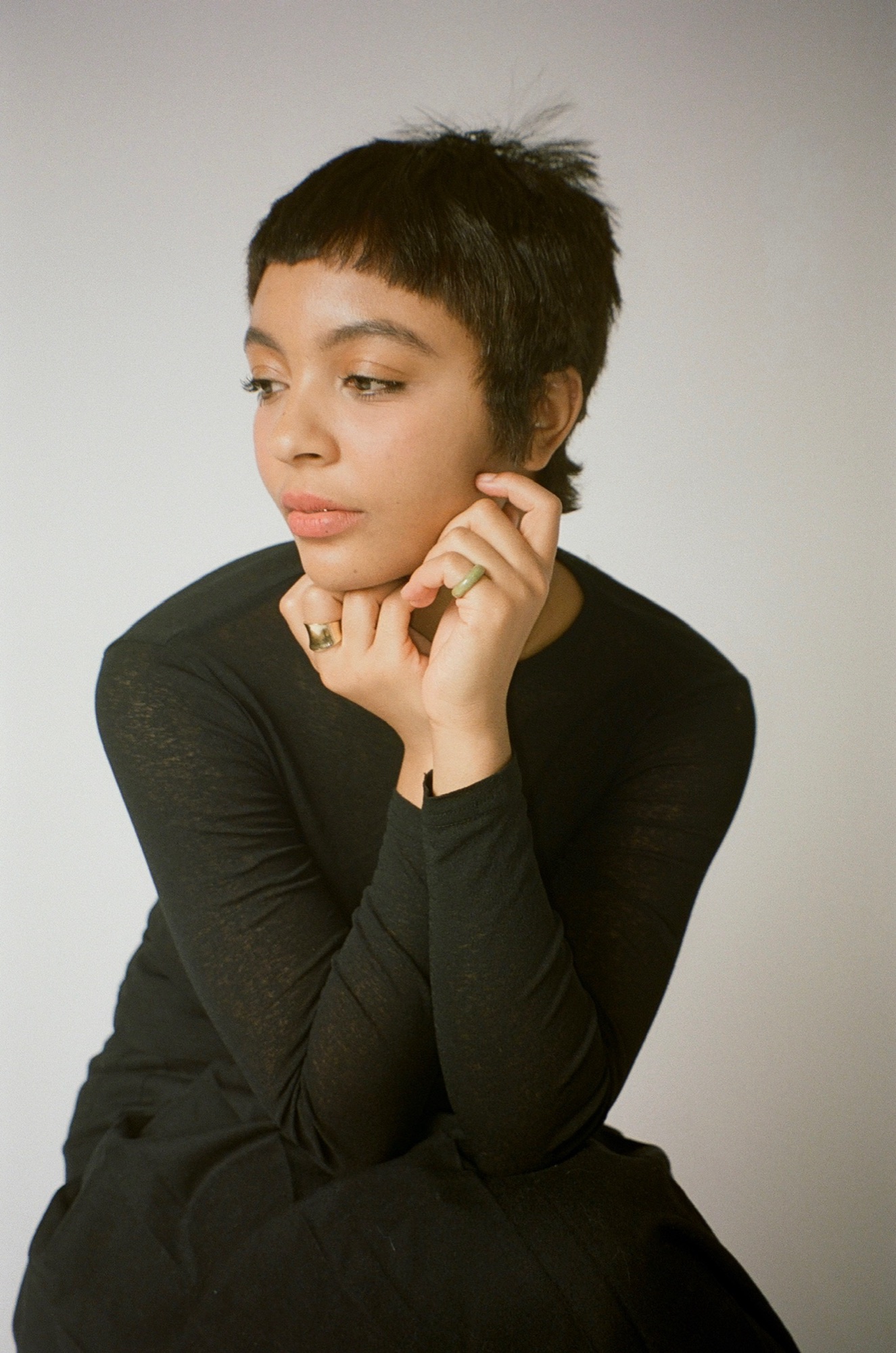Photograph of Morgan Gregory dancing in a studio setting