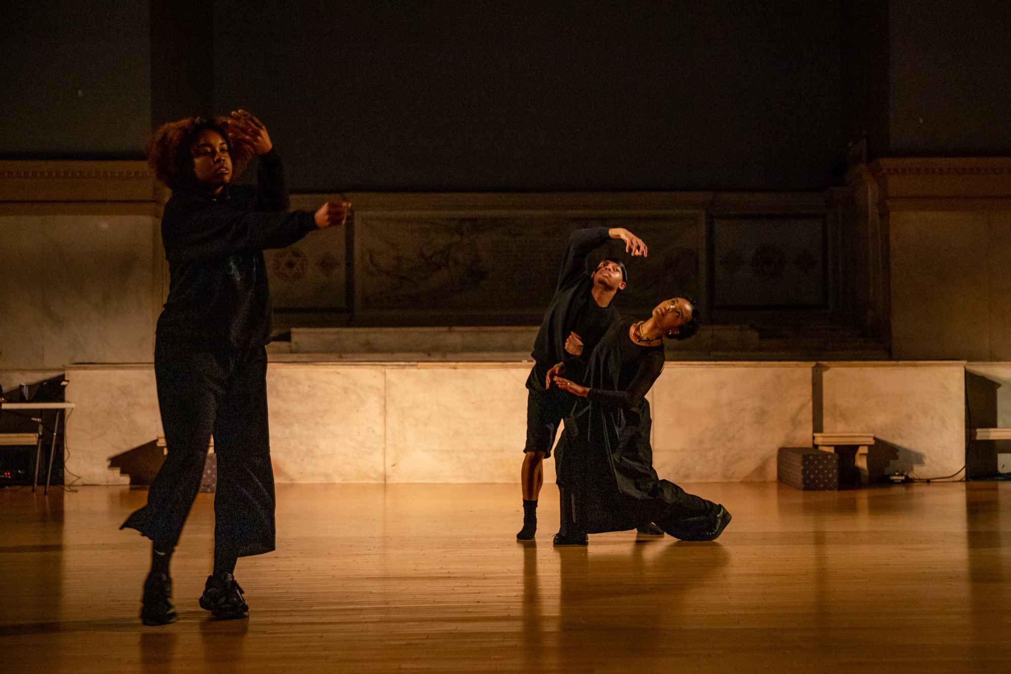 Morgan Gregory performing at Movement Research at Judson Church, photographed by Rachel Keane