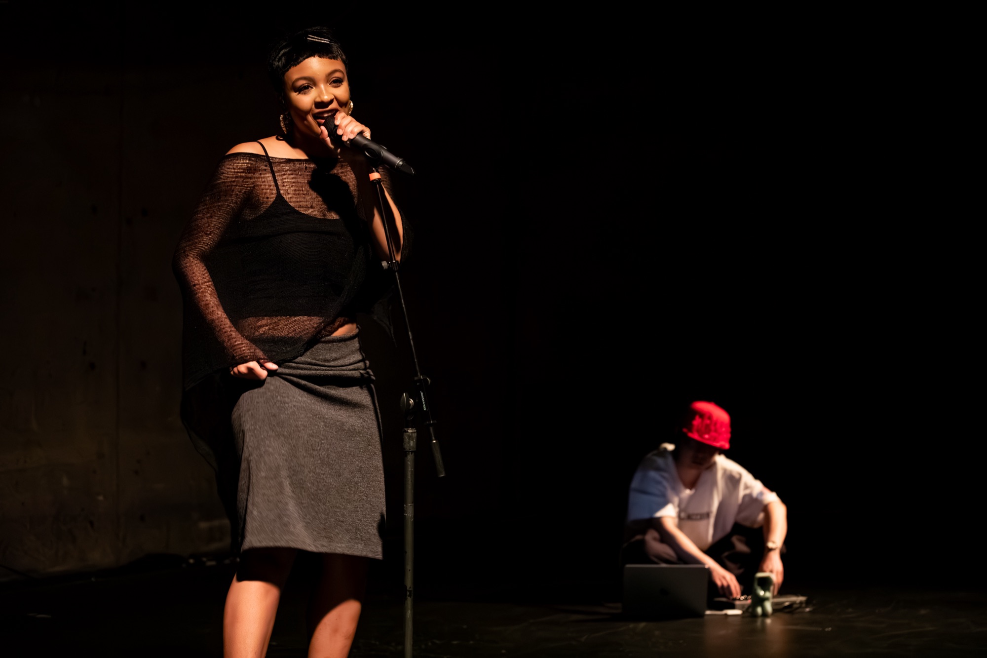 Photograph of Morgan Gregory performing at Performance Mix, New Dance Alliance