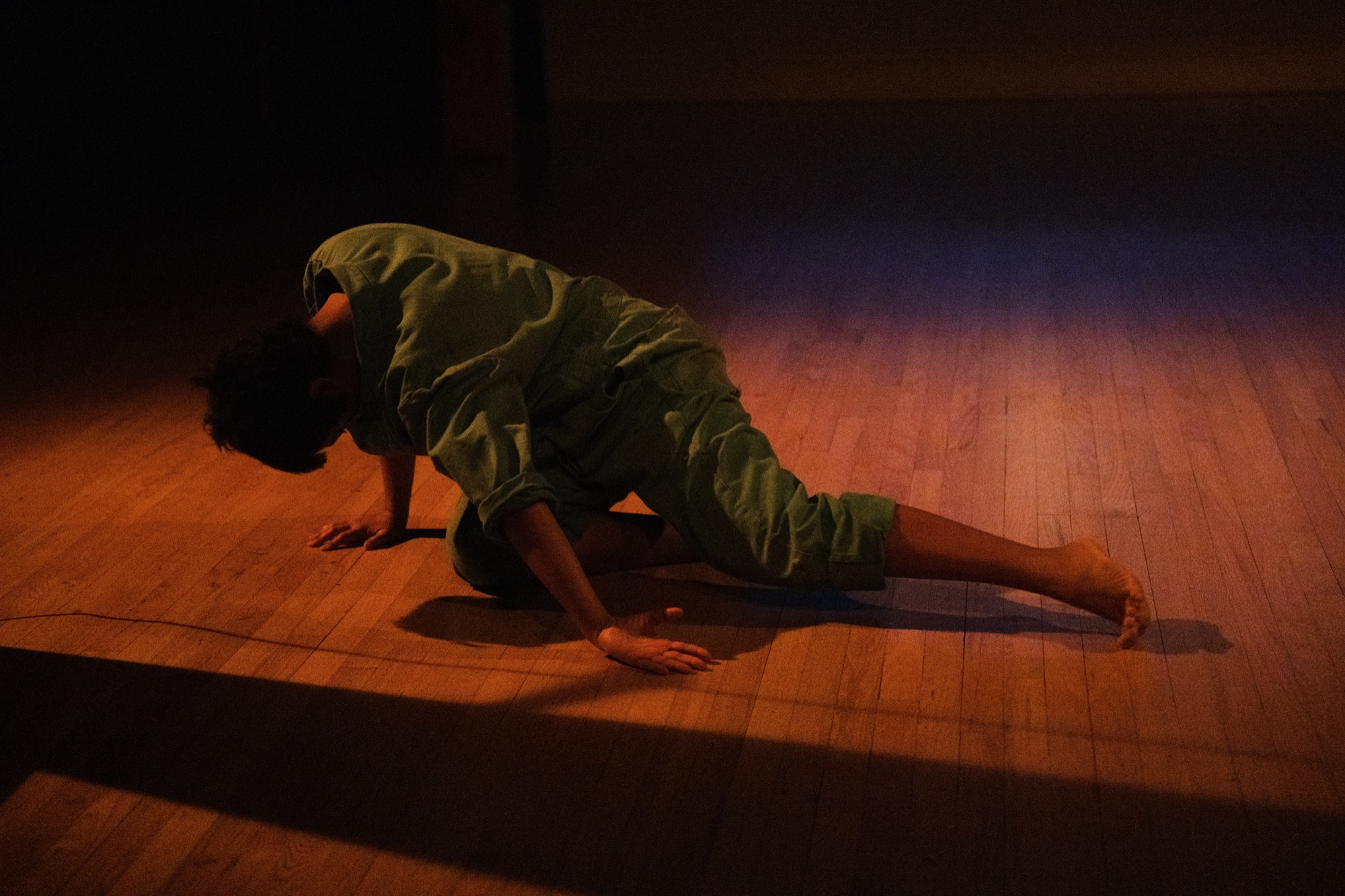 Photograph of Morgan Gregory from a BAX Space Grant residency rehearsal